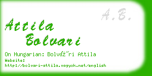 attila bolvari business card